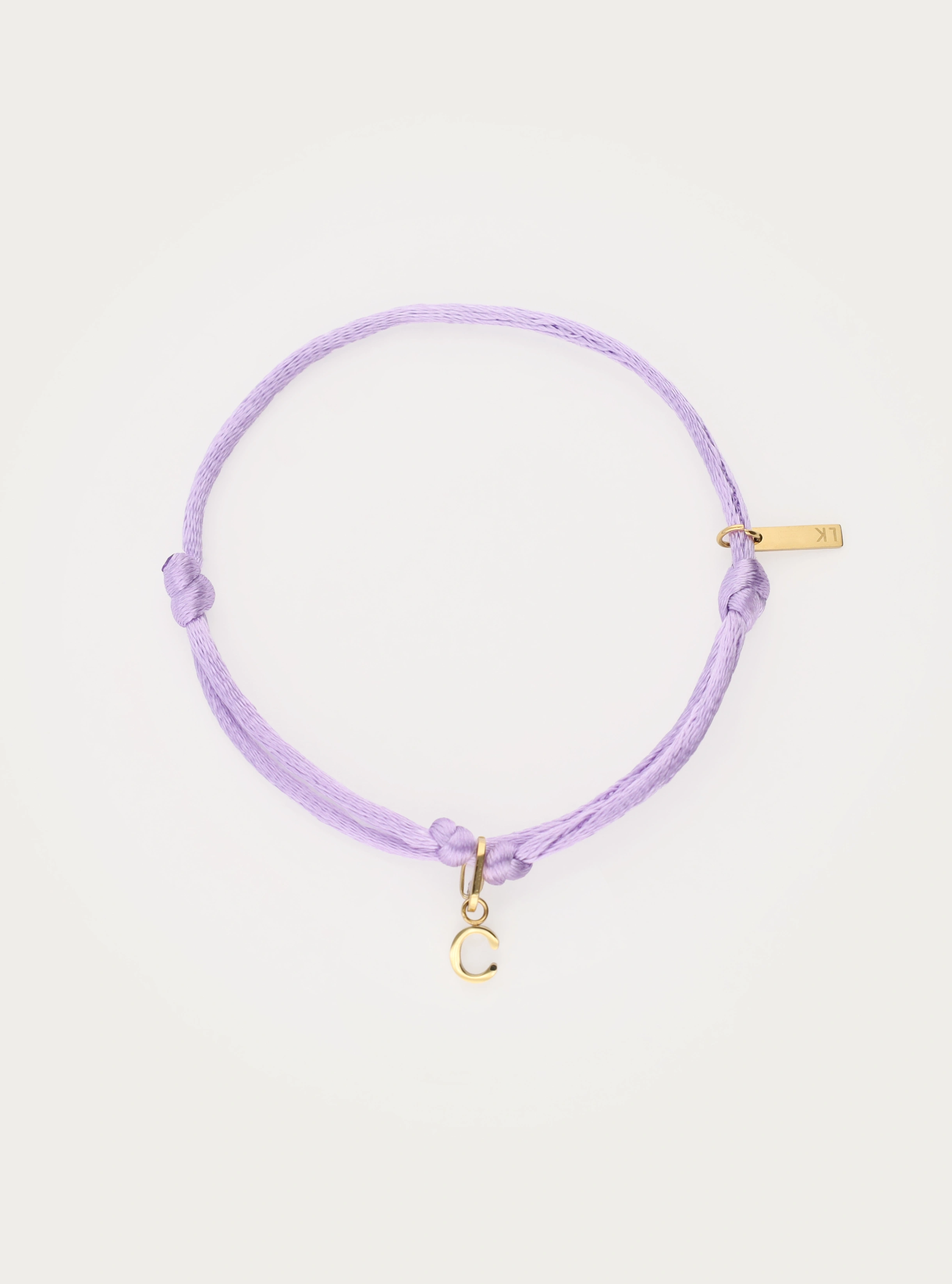 Armbandje van touw in satijn look met initiaal