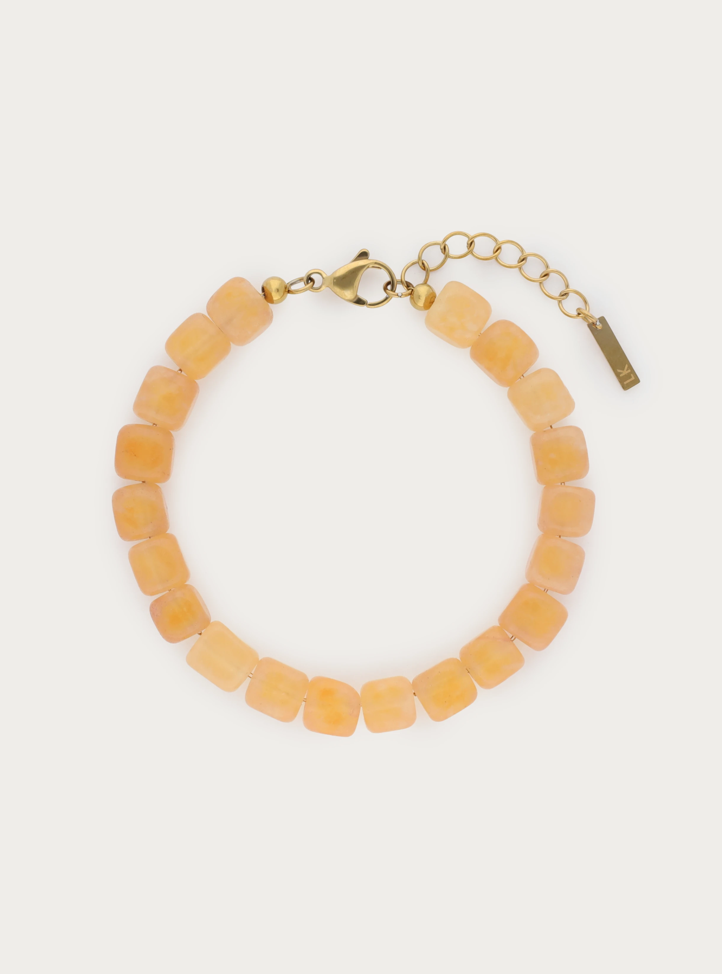 Armband van vierkante natuursteen - 8 mm