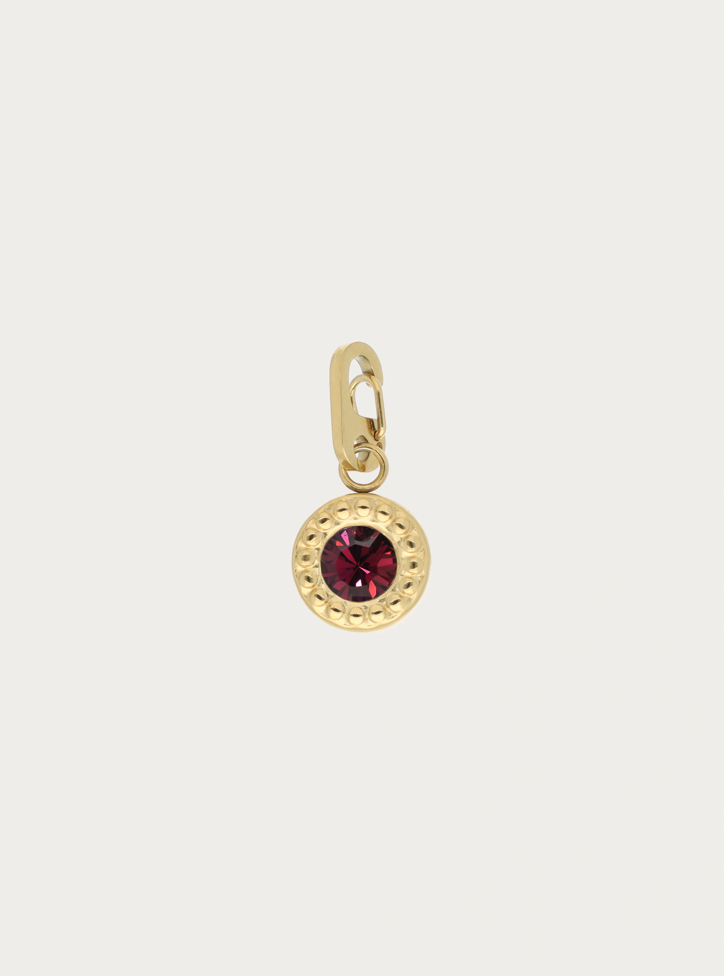Bedel met birthstone - bolletjesrand