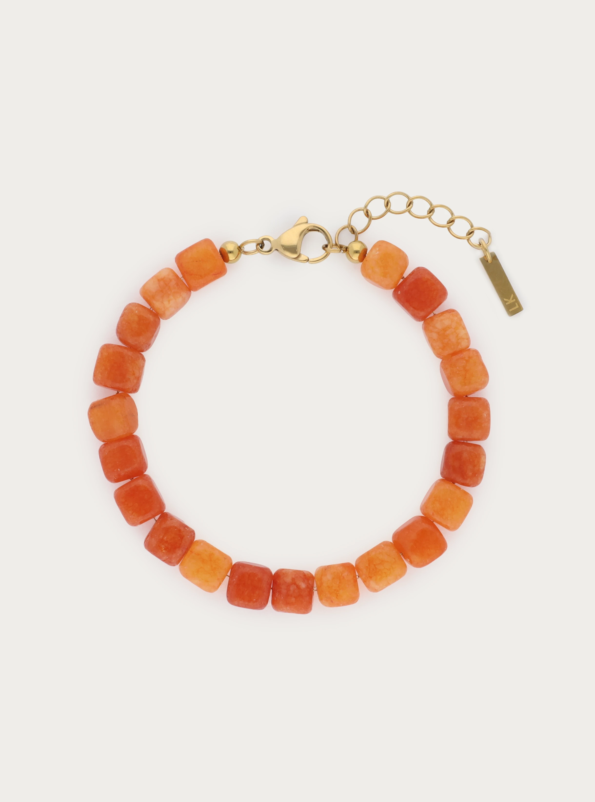 Armband van vierkante natuursteen - 8 mm