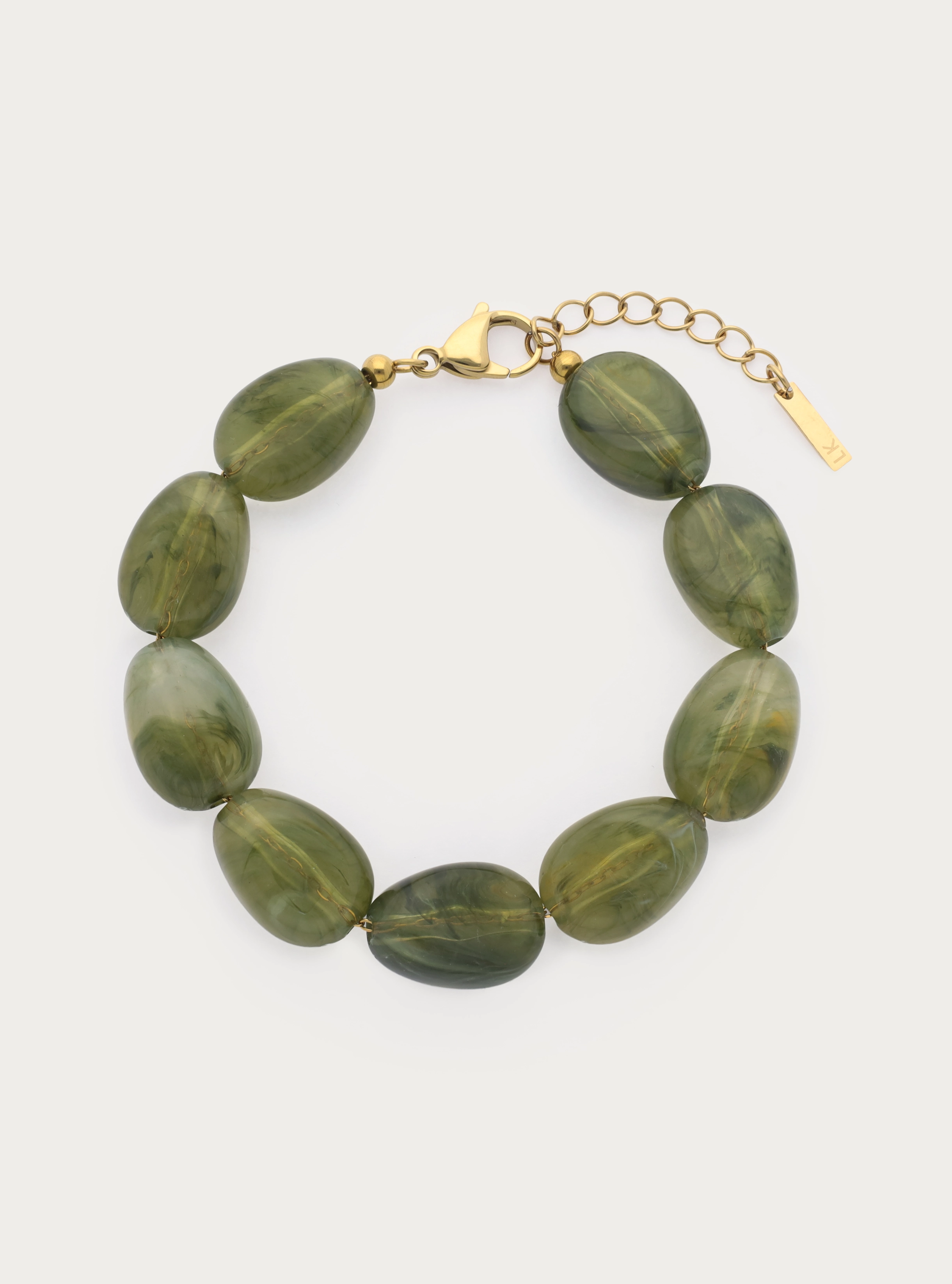 Statement armband van acryl kralen in groen - 18 x 13 mm