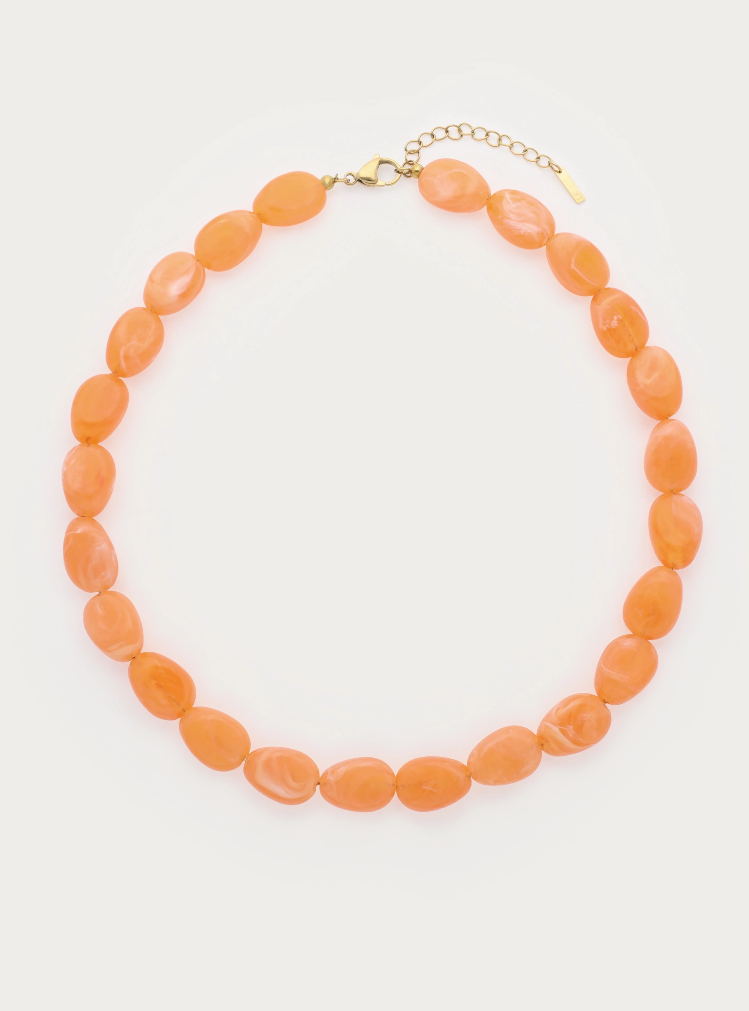 Statement ketting van acryl kralen in oranje - 18 x 13 mm